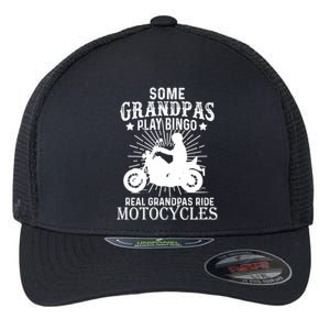 Real Grandpas Ride Motorcycles Funny Gift For Grandfather Funny Gift Flexfit Unipanel Trucker Cap