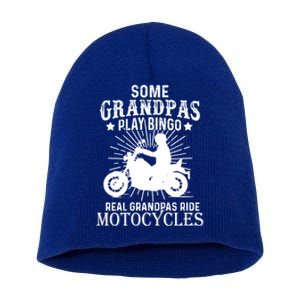 Real Grandpas Ride Motorcycles Funny Gift For Grandfather Funny Gift Short Acrylic Beanie