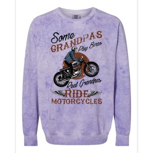 Real Grandpas Ride Motorcycles Quote For Grandpa Motorbikes Gift Colorblast Crewneck Sweatshirt