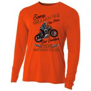 Real Grandpas Ride Motorcycles Quote For Grandpa Motorbikes Gift Cooling Performance Long Sleeve Crew