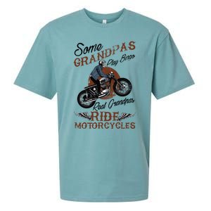 Real Grandpas Ride Motorcycles Quote For Grandpa Motorbikes Gift Sueded Cloud Jersey T-Shirt