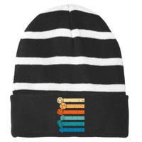 Rpg Gamer Retro Role Playing Game Striped Beanie with Solid Band