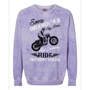 Real Grandpas Ride Motorcycles Quote For Grandpa Motorbikes Gift Colorblast Crewneck Sweatshirt