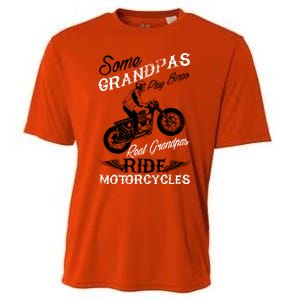 Real Grandpas Ride Motorcycles Quote For Grandpa Motorbikes Gift Cooling Performance Crew T-Shirt