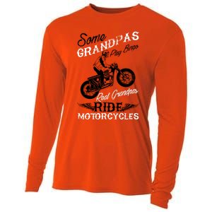 Real Grandpas Ride Motorcycles Quote For Grandpa Motorbikes Gift Cooling Performance Long Sleeve Crew