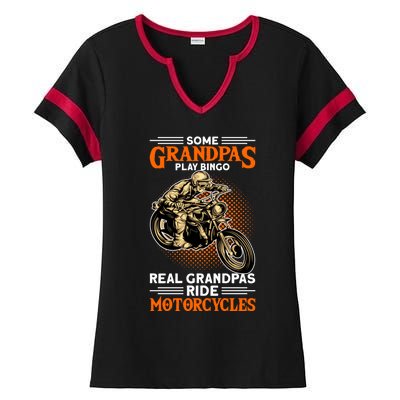 Real Grandpas Ride Motorcycles Great Gift Ladies Halftime Notch Neck Tee