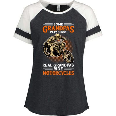 Real Grandpas Ride Motorcycles Great Gift Enza Ladies Jersey Colorblock Tee