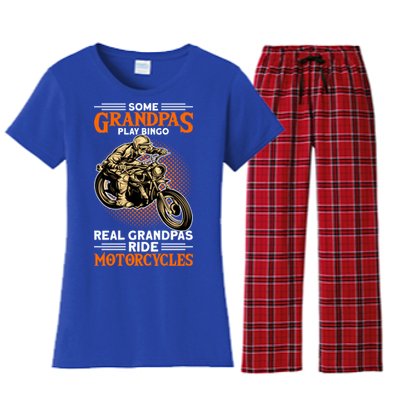 Real Grandpas Ride Motorcycles Great Gift Women's Flannel Pajama Set