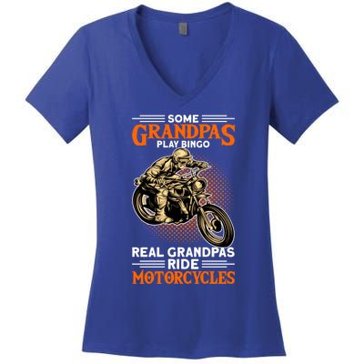 Real Grandpas Ride Motorcycles Great Gift Women's V-Neck T-Shirt