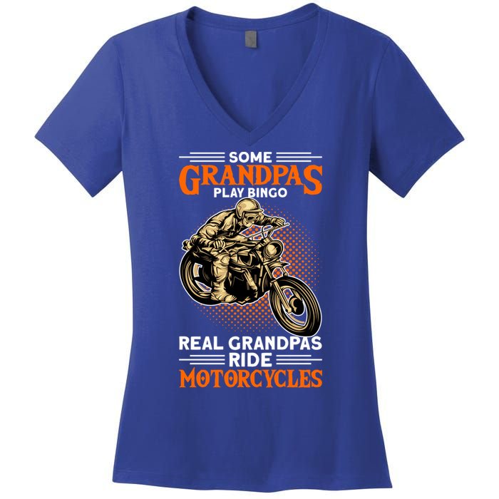 Real Grandpas Ride Motorcycles Great Gift Women's V-Neck T-Shirt