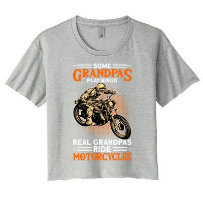 Real Grandpas Ride Motorcycles Great Gift Women's Crop Top Tee