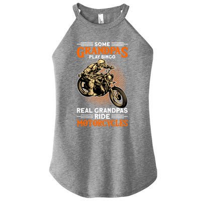 Real Grandpas Ride Motorcycles Great Gift Women's Perfect Tri Rocker Tank