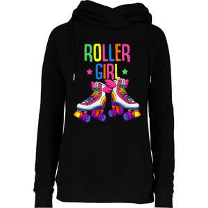 Roller Girl Roller Skates Skating Womens Funnel Neck Pullover Hood