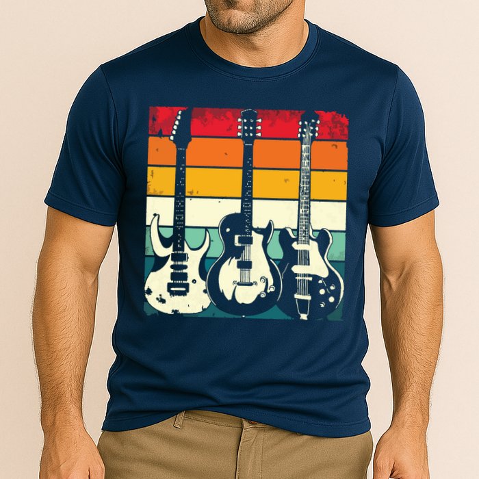 Retro Guitar Cooling Performance Crew T-Shirt