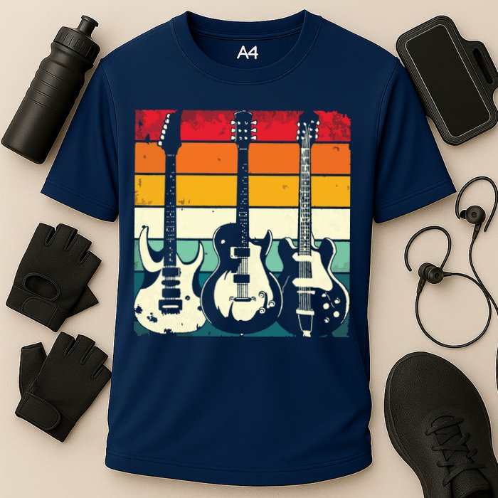 Retro Guitar Cooling Performance Crew T-Shirt