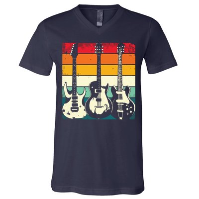 Retro Guitar V-Neck T-Shirt