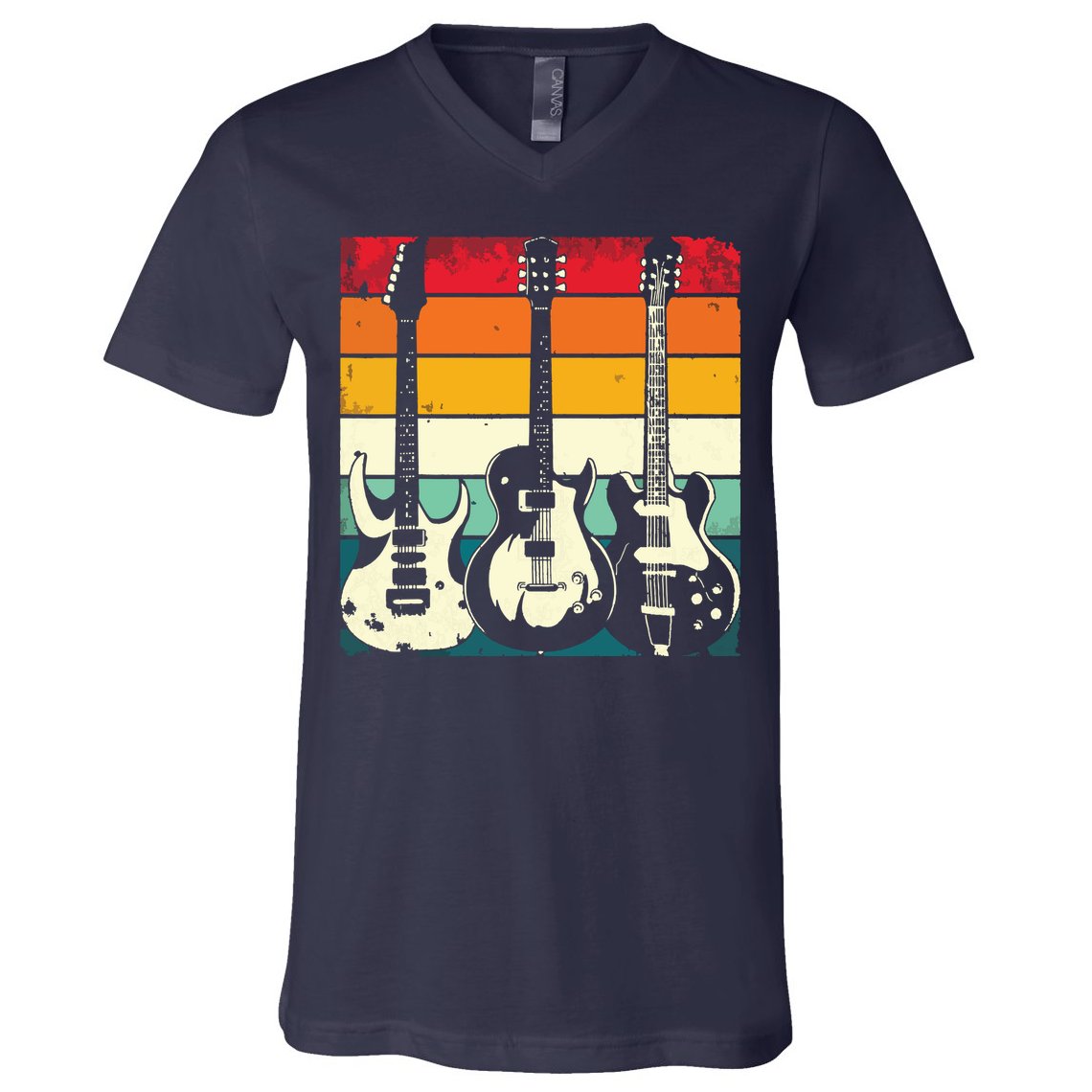 Retro Guitar V-Neck T-Shirt