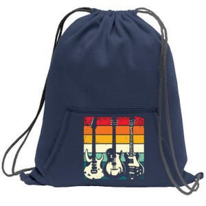 Retro Guitar Sweatshirt Cinch Pack Bag