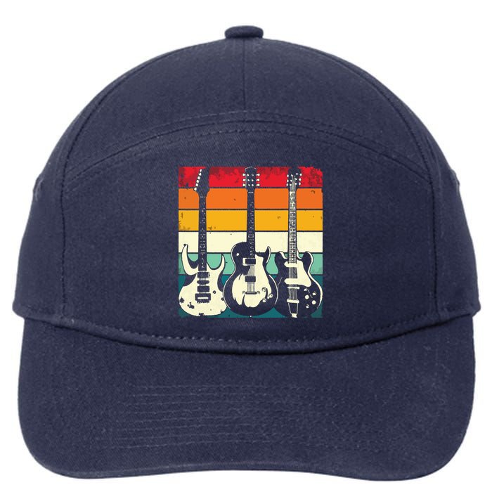 Retro Guitar 7-Panel Snapback Hat