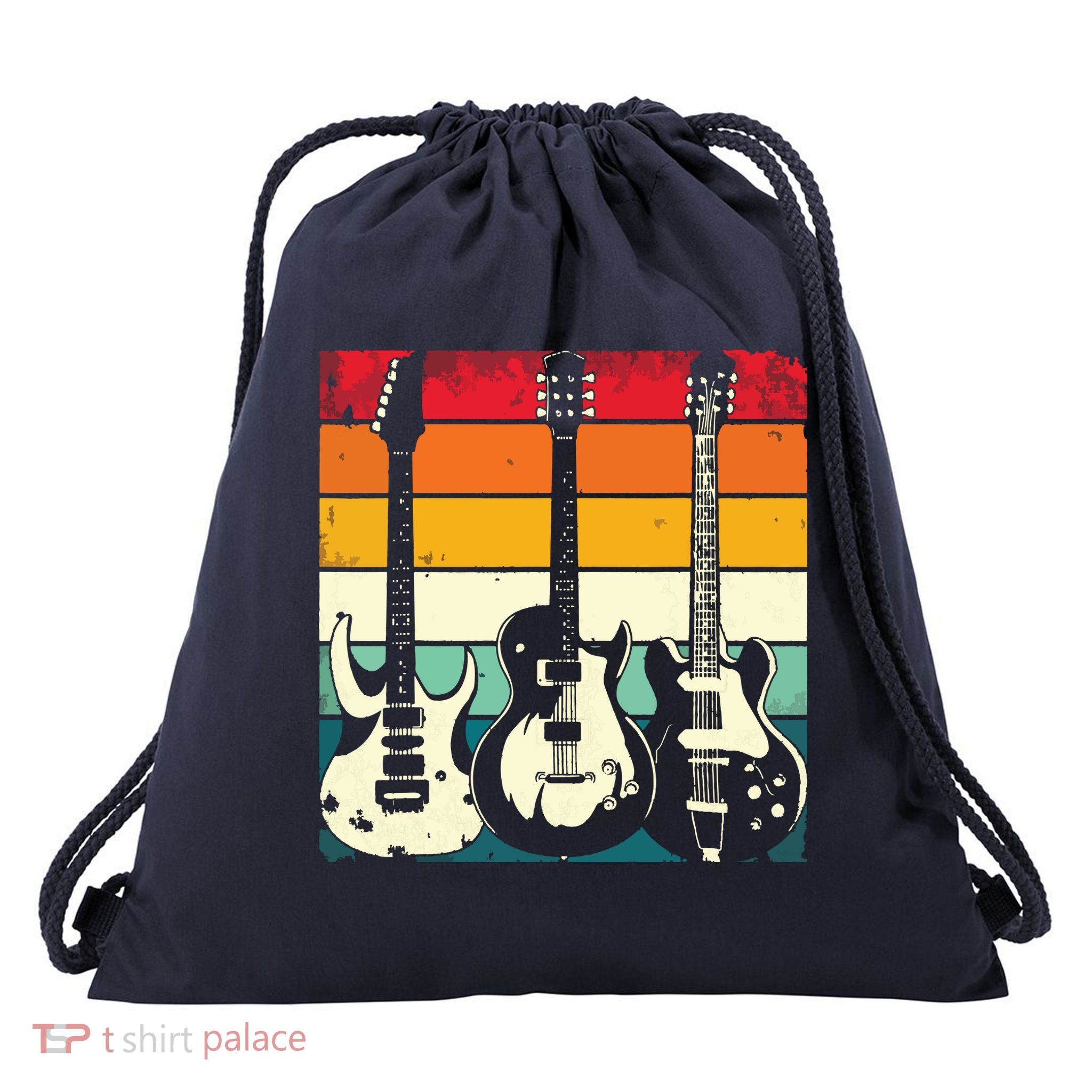 Retro Guitar Drawstring Bag