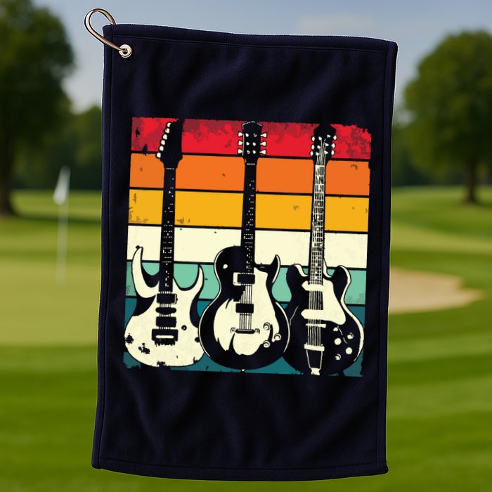 Retro Guitar Golf Towel