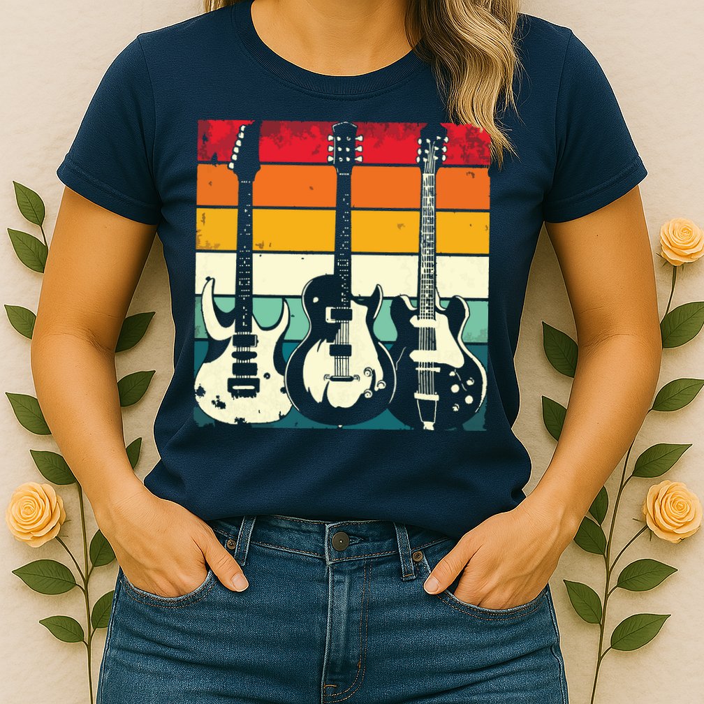 Retro Guitar Womens T-Shirt