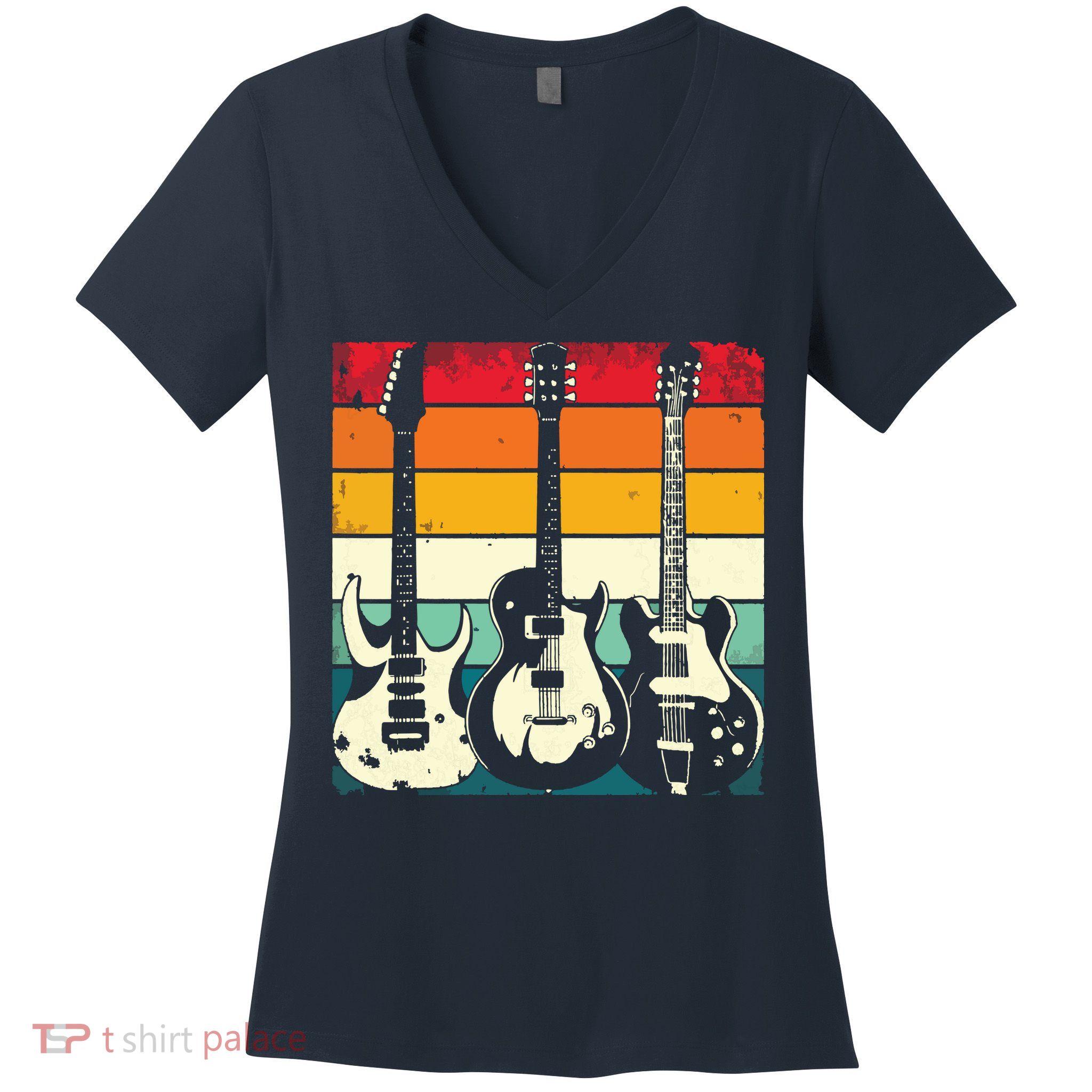 Retro Guitar Women's V-Neck T-Shirt