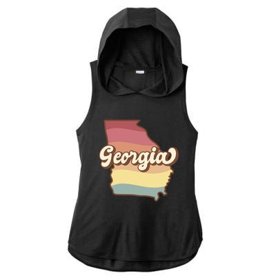 Retro Georgia Ladies PosiCharge Tri-Blend Wicking Draft Hoodie Tank