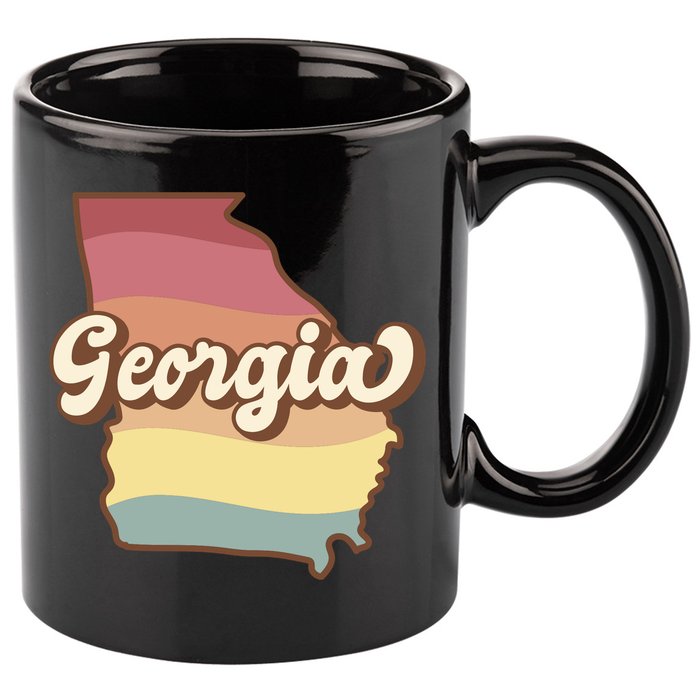 Retro Georgia 11oz C Handle Ceramic Mug