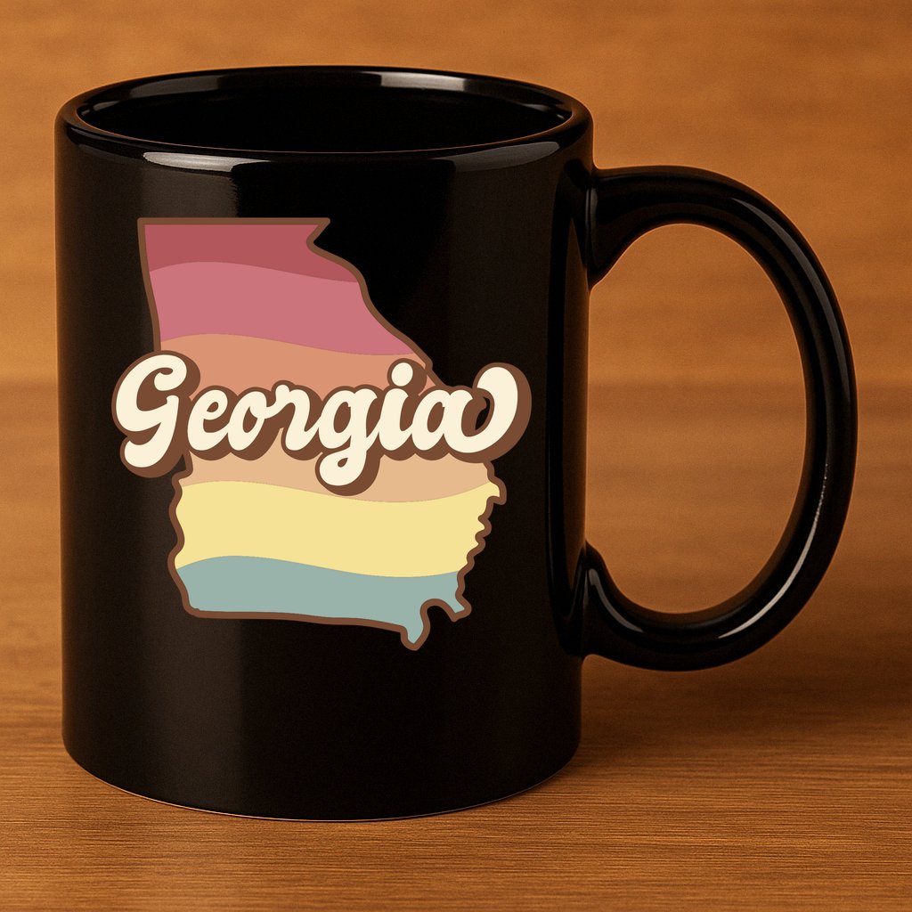 Retro Georgia 11oz C Handle Ceramic Mug