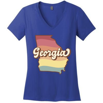 Retro Georgia Women's V-Neck T-Shirt