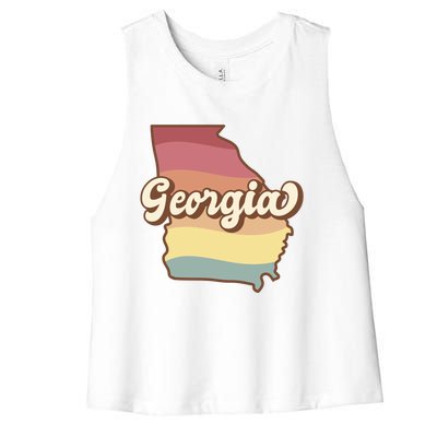 Retro Georgia Women's Racerback Cropped Tank