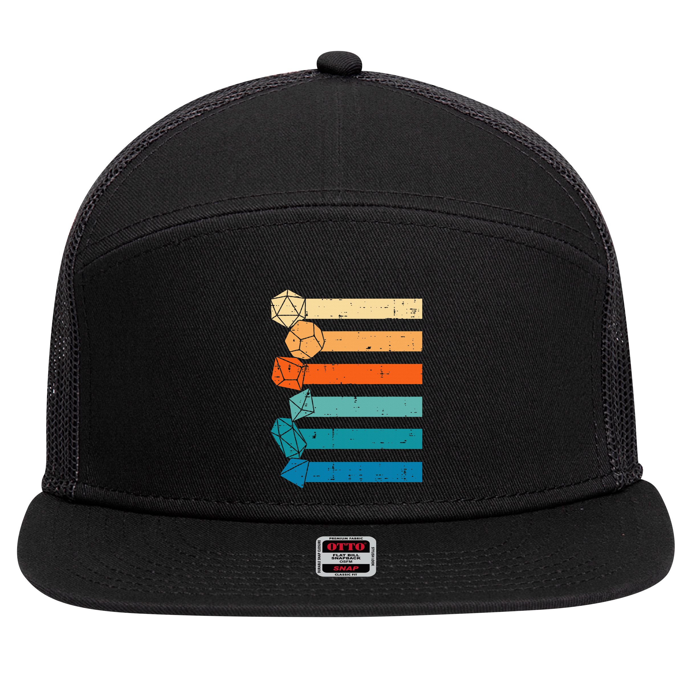 Rpg Gamer Retro Role Playing Game 7 Panel Mesh Trucker Snapback Hat