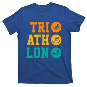 Retro Graphic Run Bike Swim Triathlon Triathlete Sports Funny Gift T-Shirt