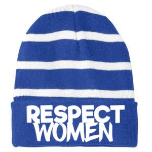 Respect Gift Striped Beanie with Solid Band