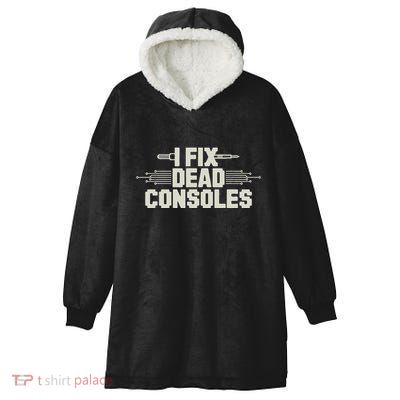 Retro Gaming Repair Vintage Console Restoration Arcade Fix Hooded Wearable Blanket