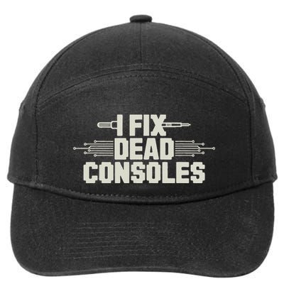 Retro Gaming Repair Vintage Console Restoration Arcade Fix 7-Panel Snapback Hat