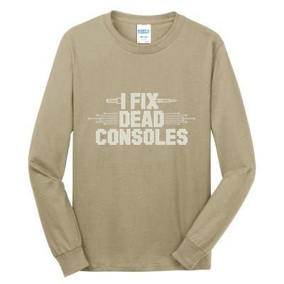 Retro Gaming Repair Vintage Console Restoration Arcade Fix Tall Long Sleeve T-Shirt