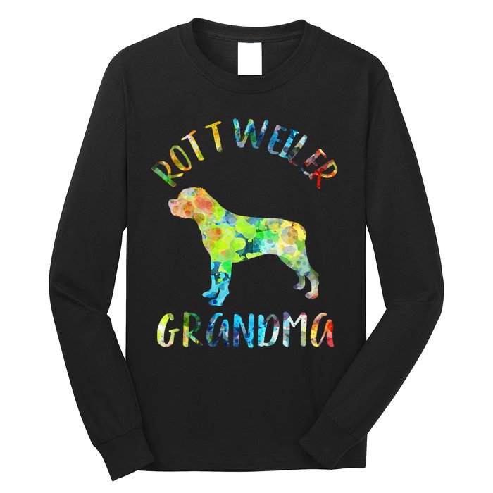 Rottweiler Grandma Rottie Grandma Funny Rottweiler Owner Long Sleeve Shirt