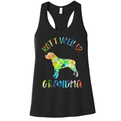 Rottweiler Grandma Rottie Grandma Funny Rottweiler Owner Women's Racerback Tank