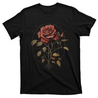 Red Goth Rose Flowers Witchcraft Gothic Aesthetic T-Shirt