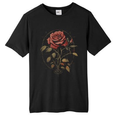 Red Goth Rose Flowers Witchcraft Gothic Aesthetic Tall Fusion ChromaSoft Performance T-Shirt