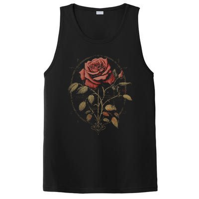 Red Goth Rose Flowers Witchcraft Gothic Aesthetic PosiCharge Competitor Tank