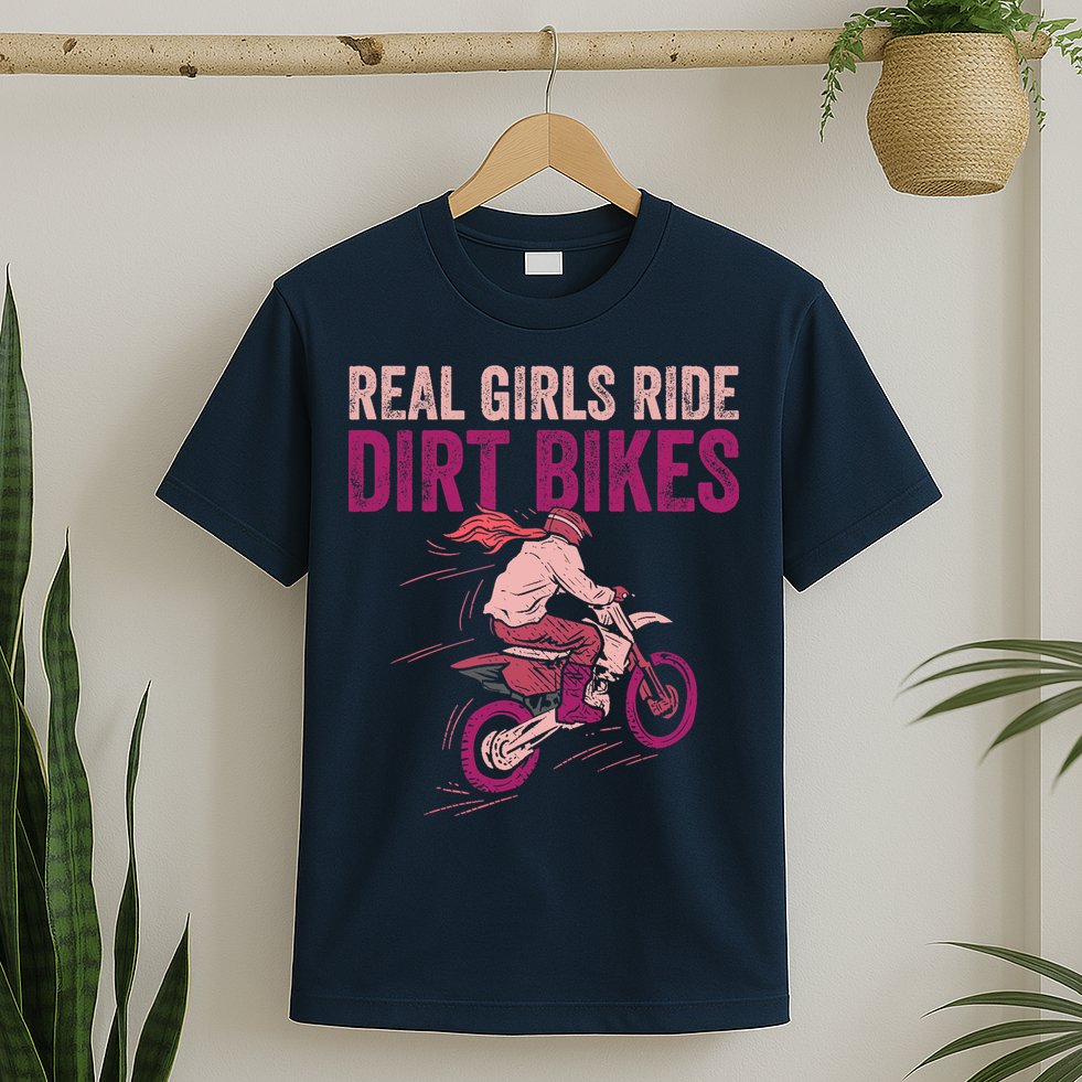 Real Girl Ride Dirt Bikes Dirt Biking Offroad Motorcycle T-Shirt