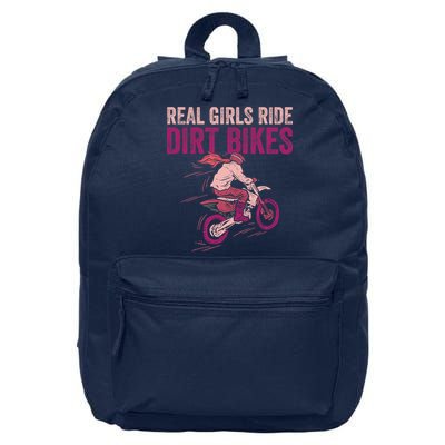 Real Girl Ride Dirt Bikes Dirt Biking Offroad Motorcycle 16 in Basic Backpack