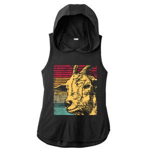 Retro Goat Ladies PosiCharge Tri-Blend Wicking Draft Hoodie Tank