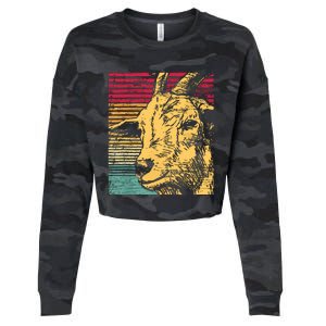 Retro Goat Cropped Pullover Crew