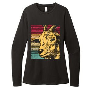 Retro Goat Womens CVC Long Sleeve Shirt