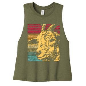 Retro Goat Women's Racerback Cropped Tank