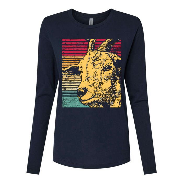 Retro Goat Womens Cotton Relaxed Long Sleeve T-Shirt